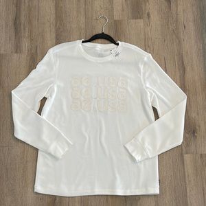 American Eagle Outfitters Cream Long Sleeve Tee